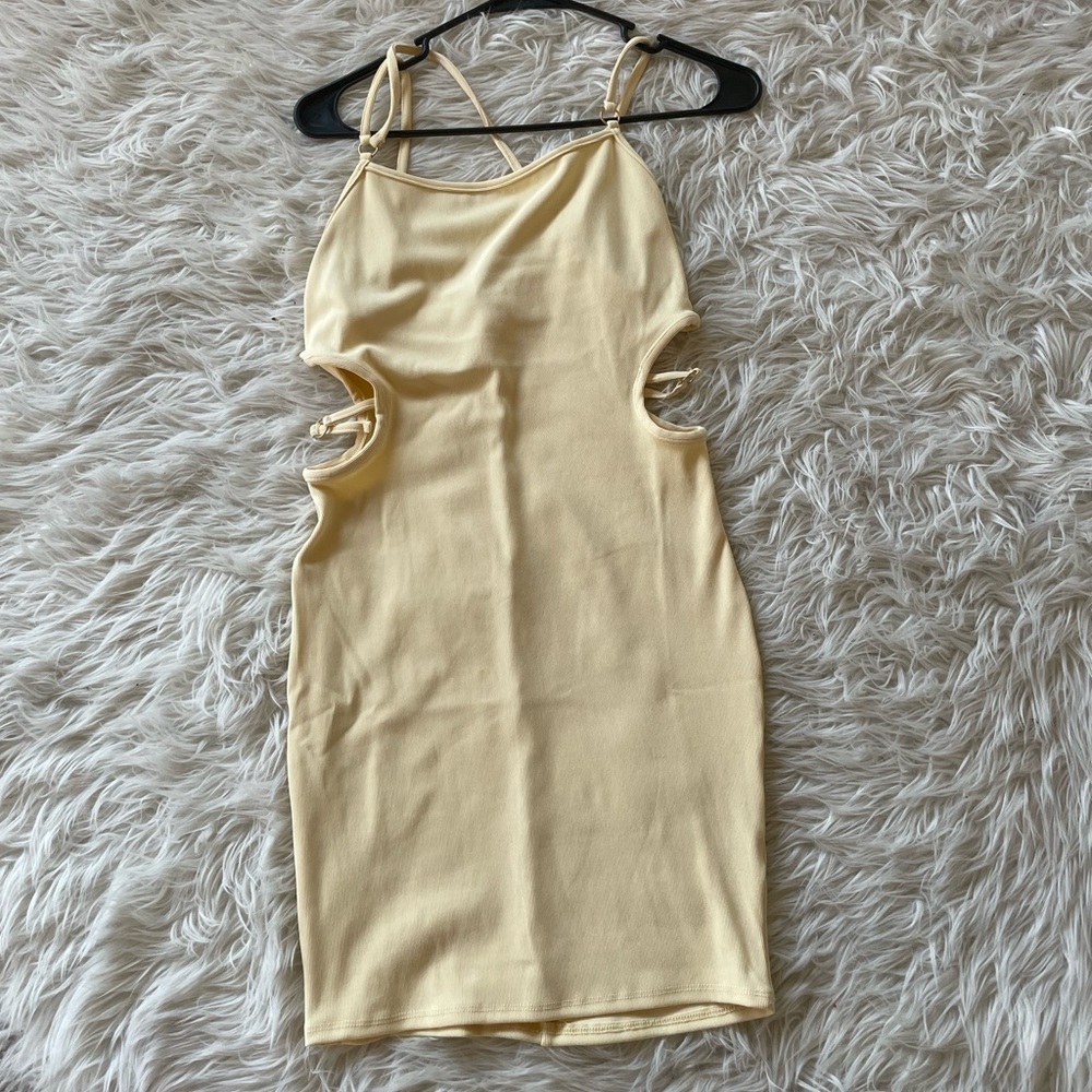 Nude Cut Out Bodycon dress - S